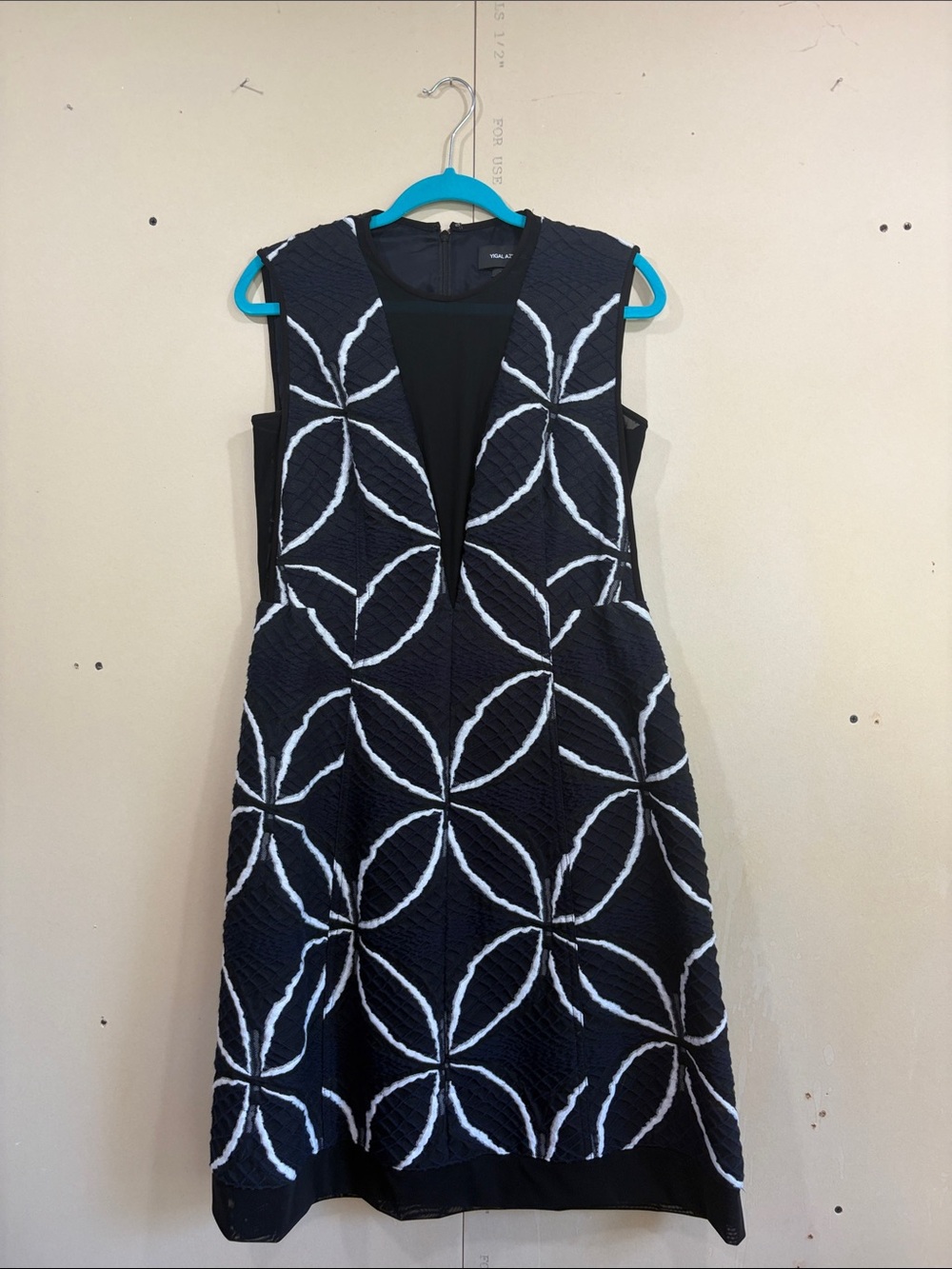 Yigal Azrouël Navy And White Dress Size 12